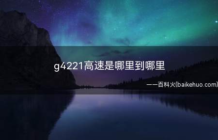 g4221高速是哪里到哪里(g4221高速是从上海到武汉高速公路)