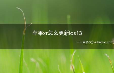 苹果xr怎么更新ios13(如何将系统更新到iOS13)