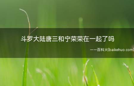 斗罗大陆唐三和宁荣荣在一起了吗(斗罗大陆唐三和宁荣没在一起)