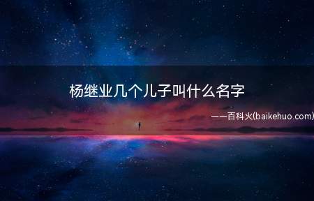 杨继业几个儿子叫什么名字(杨继业儿子叫:杨延昭,杨延玉)