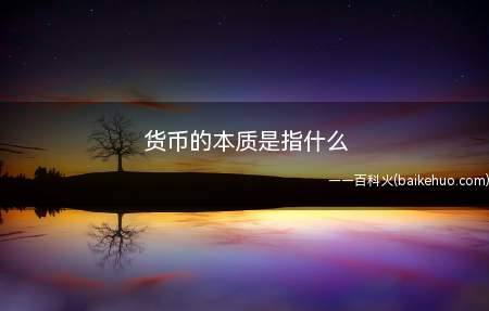 货币的本质是指什么(货币的本质是一般等价物)