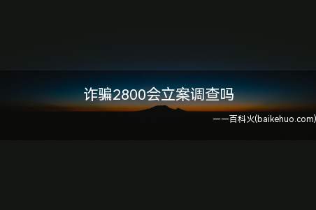 诈骗2800会立案调查吗(诈骗2800一般不会作为刑事案件立案调查)