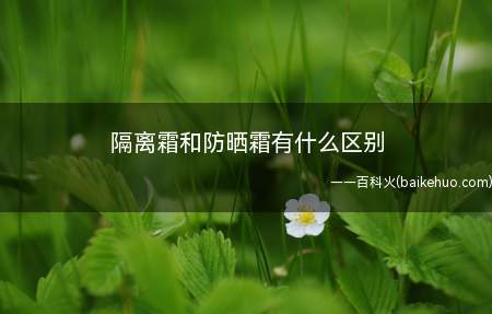 隔离霜和防晒霜有什么区别(隔离霜和防晒霜的区别,顾名思义)