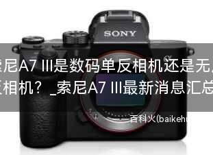 索尼A7 III是数码单反相机还是无反相机？