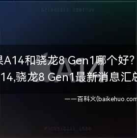 苹果A14和骁龙8 Gen1哪个好？