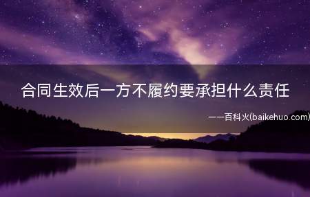 合同生效后一方不履约要承担什么责任