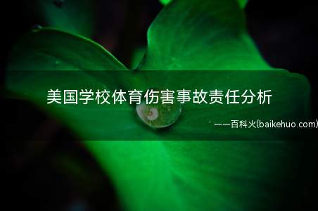 美国学校体育伤害事故责任分析(美国学校体育伤害事故责任概念界定)