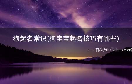 狗起名常识(狗宝宝起名技巧有哪些)(狗宝宝起名技巧有哪些不宜用部)