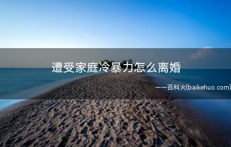 遭受家庭冷暴力怎么离婚
