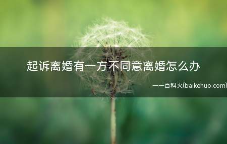 起诉离婚有一方不同意离婚怎么办