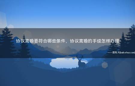 协议离婚要符合哪些条件,协议离婚的手续怎样办理