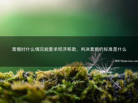 离婚时什么情况能要求经济帮助,判决离婚的标准是什么
