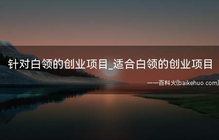 针对白领的创业项目_适合白领的创业项目(一个27岁小伙创业2年,从下岗白领逆袭成创业精英,不得不说他)