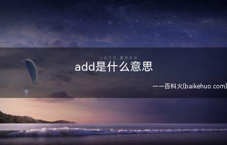add是什么梗(add oil是什么意思)
