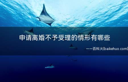 申请离婚不予受理的情形有哪些
