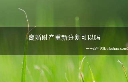 离婚财产重新分割可以吗(离婚后可以重新分割财产吗)
