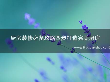 厨房装修必备攻略四步打造完美厨房(家庭厨房装修规范一面积与布置)