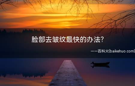脸部去皱纹最快的办法(若何快速消脸部皱纹,应该怎么去)