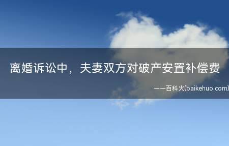 离婚诉讼中,夫妻双方对破产安置补偿费(上海高院处理破产安置补偿费的处理所)