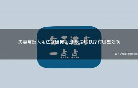 夫妻离婚大闹法庭被拘留,违反法庭秩序有哪些处罚
