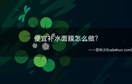 便宜补水面膜怎么做(肌肤补水调养品diy补水面膜)