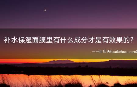 补水保湿面膜里有什么成分才是有效果的(面膜最有效的功能就是保湿)