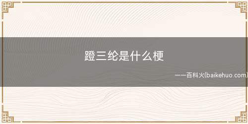 蹬三纶是什么意思