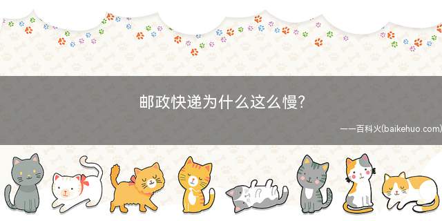 邮政快递为什么这么慢?