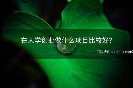 在大学创业做什么项目比较好?