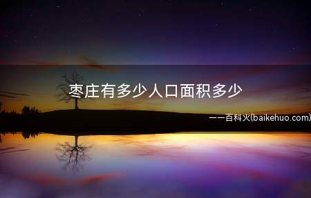 枣庄有多少人口面积多少(枣庄市景点介绍台儿庄古城)