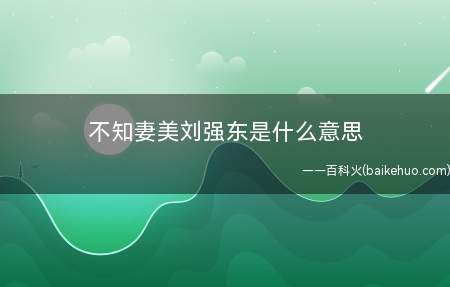 不知妻美刘强东是什么意思(不知妻美刘强东是什么梗)