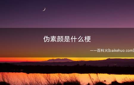 伪素颜是什么意思