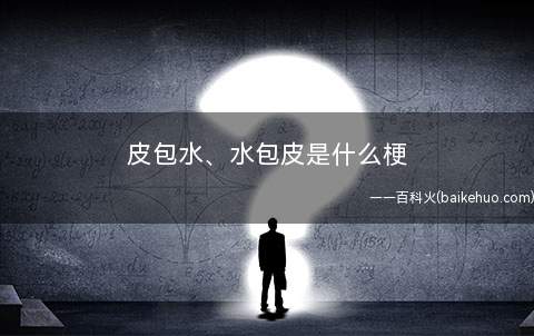 皮包水、水包皮是什么梗(皮包水、水包皮是什么意思)