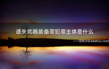 遗失武器装备罪犯罪主体是什么