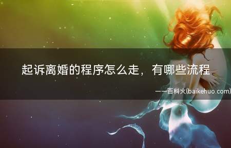 起诉离婚的程序怎么走,有哪些流程