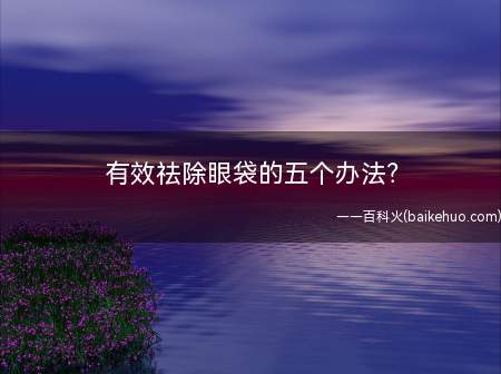 有效祛除眼袋的五个办法(眼袋去除办法)