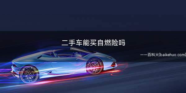 二手车能买自燃险吗