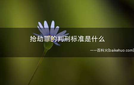 抢劫罪的判刑标准是什么