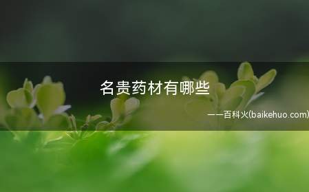 名贵药材有哪些