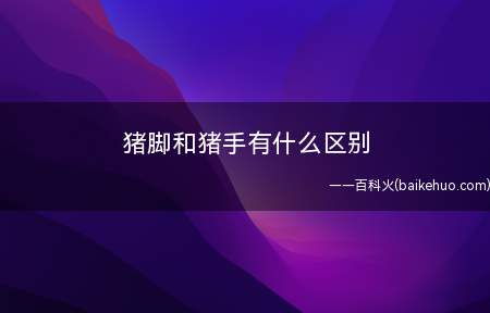 猪脚和猪手有什么区别(区分猪脚和猪手的方法很简单)