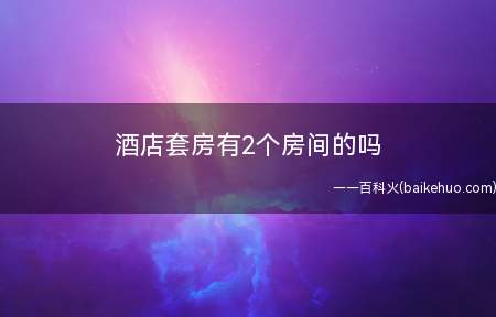 酒店套房有2个房间的吗