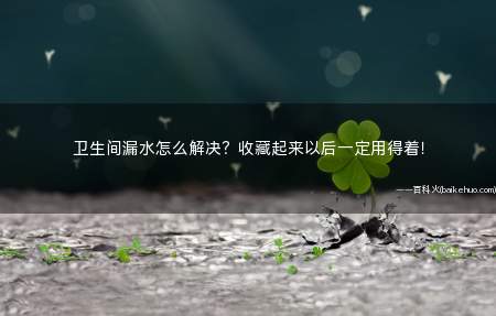 卫生间漏水怎么解决?收藏起来以后一定用得着!