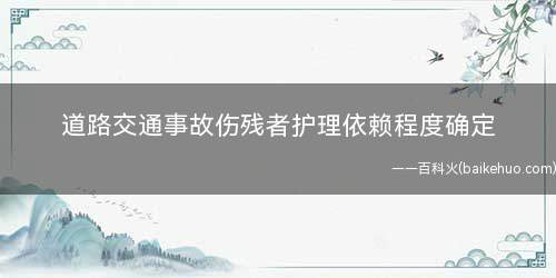 道路交通事故伤残者护理依赖程度确定(审理人身损害赔偿案件适用法律若干问题的解释)