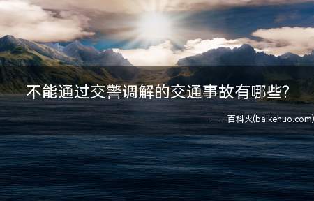 不能通过交警调解的交通事故有哪些(不能通过交警调解的交通事故由哪些)