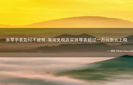 浪琴手表如何不被税-海南免税店买浪琴表超过一万元怎么上税