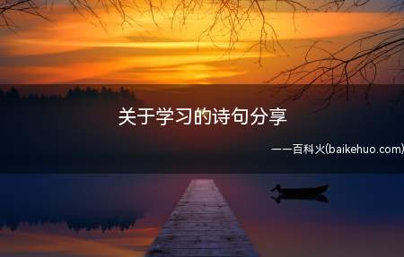 关于学习的诗句分享(青春须早为,岂可长青少年)