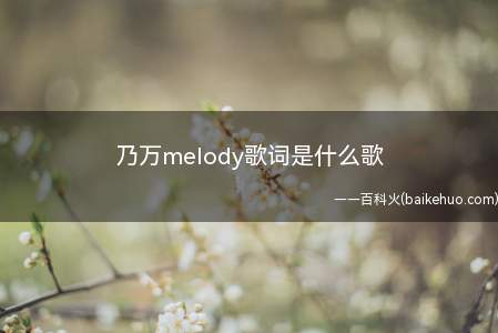 乃万melody歌词是什么歌(乃万melody歌词是什么歌,乃万个人资料简介)
