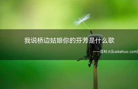 我说桥边姑娘你的芬芳是什么歌(我说桥边姑娘你的芬芳,我把你放心上,刻在了我心膛)
