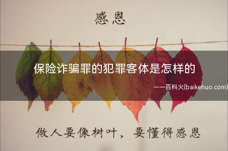 保险诈骗罪的犯罪客体是怎样的
