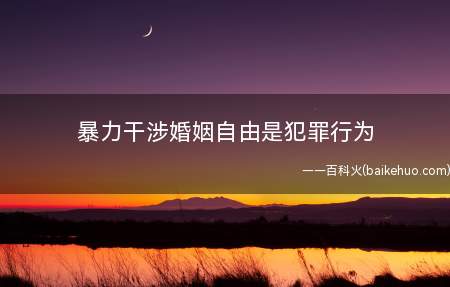 暴力干涉婚姻自由是犯罪行为